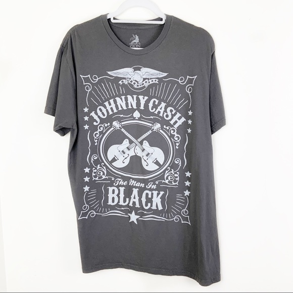 Zion Rootswear Tops - Johnny Cash The Man In Black Graphic Tee
